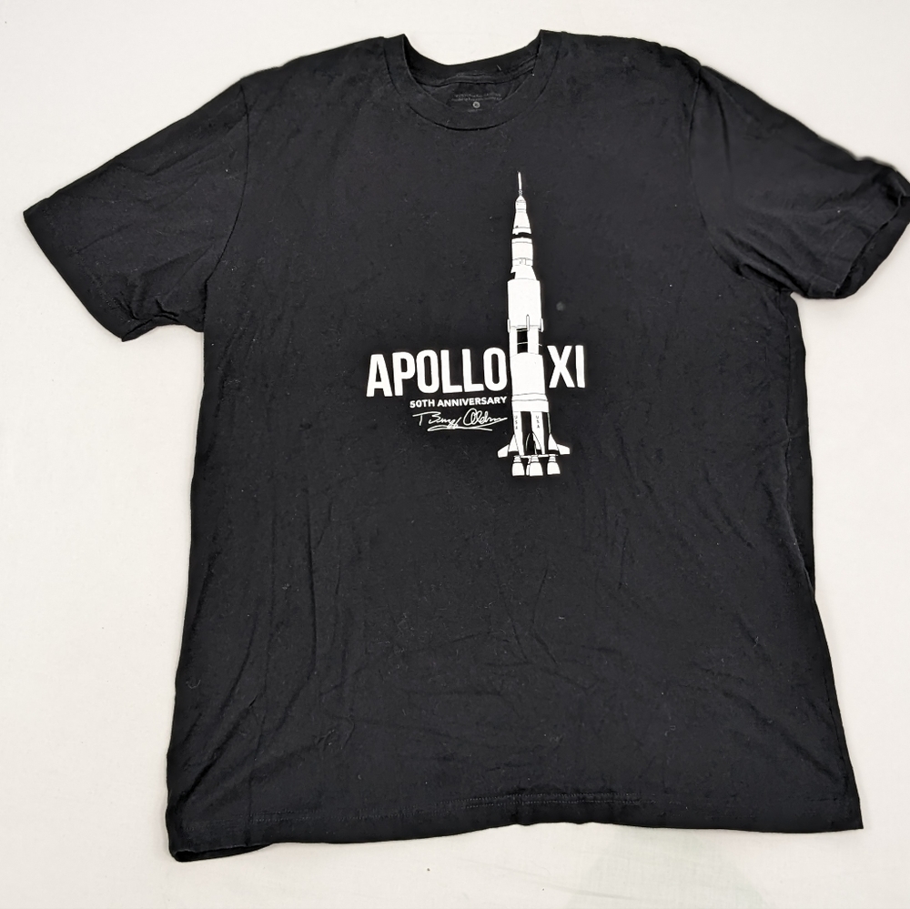 APOLLO XI   50th Anniversary Buzz Aldrin  Black T Shirt  XL